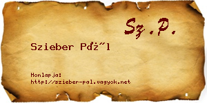 Szieber Pál névjegykártya